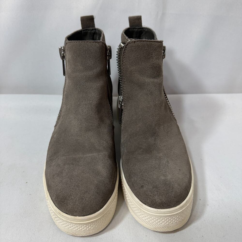 Steve Madden Wedgie Gray Suede Hidden Wedge High Top Sneakers Womens 7.5